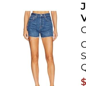 GRLFRND High Waist Vintage Shorts - Blue